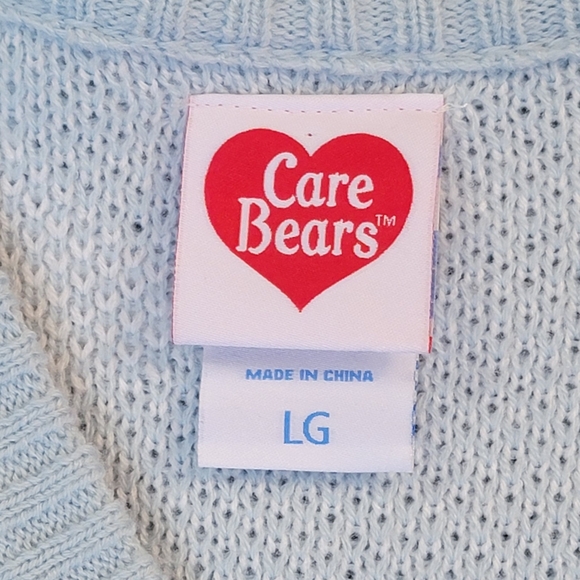 Care Bears by Hot Topic Cozy Grandpa Cardigan Womens L Sky Blue Clouds Whimsical - Picture 6 of 14